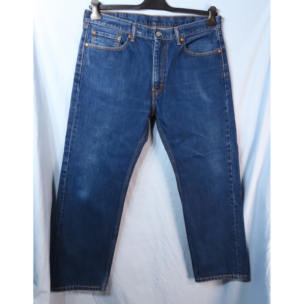 LEVI'S 505 Regular Fit Straight Leg Jeans DARK BLUE CLASSIC STYLE sz 38-30